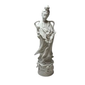 Vintage Homco Glossy White Porcelain Kwan Yin Figurine